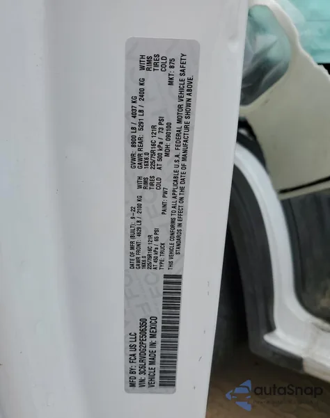 2023 Ram Promaster 2500 2500 High z USA, uszkodzony, nr VIN 3C6LRVDG2PE506350